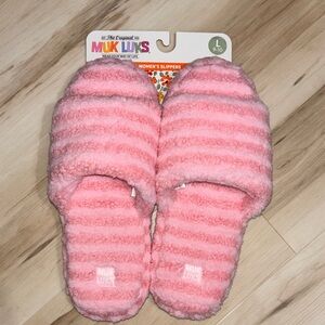 Muk Luks Soft Pink Fuzzy Slippers